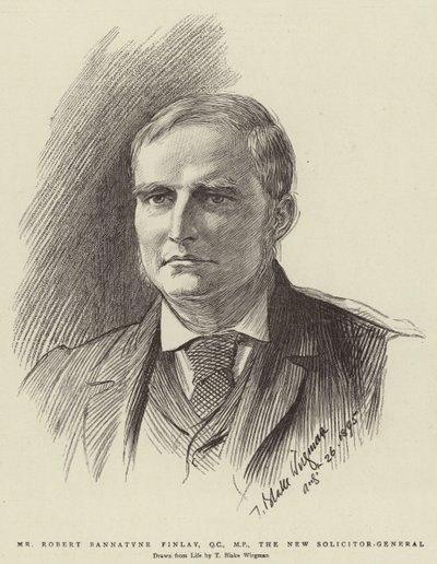 Mr Robert Bannatyne Finlay, QC, MP, de nieuwe Solicitor-General door Theodore Blake Wirgman